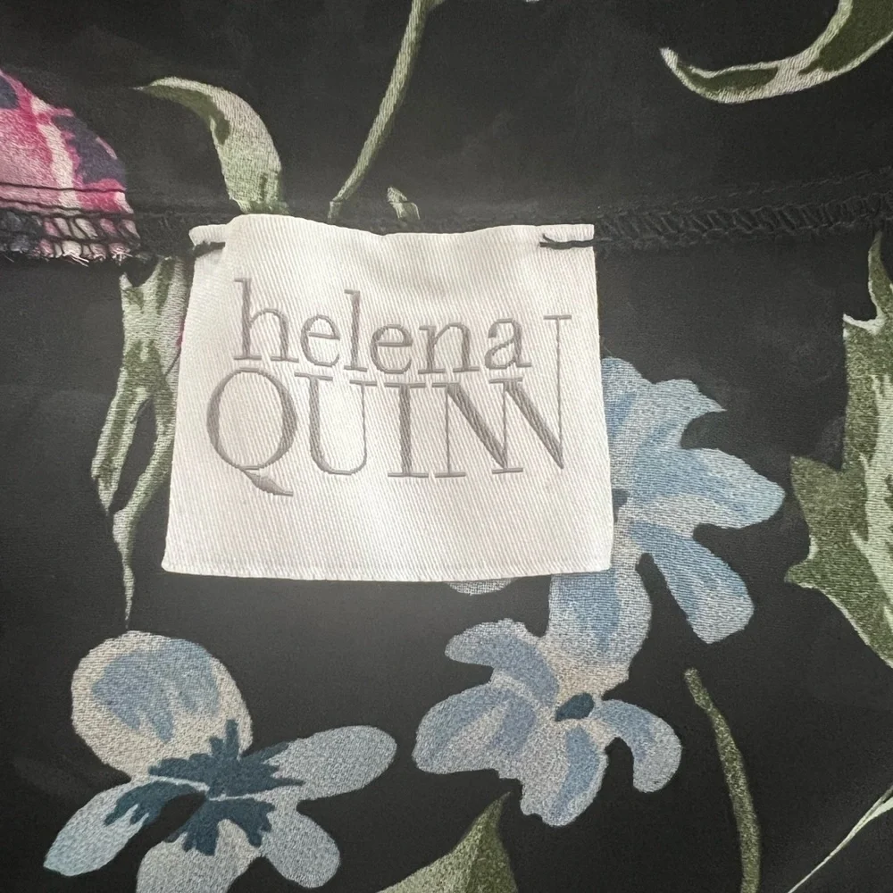 Helena Quinn Georgette Sheer Belted Floral Kimono Bath Robe